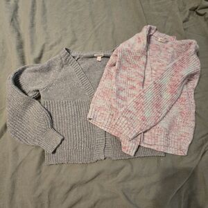 Gray and Pink Women's Sweater Set
